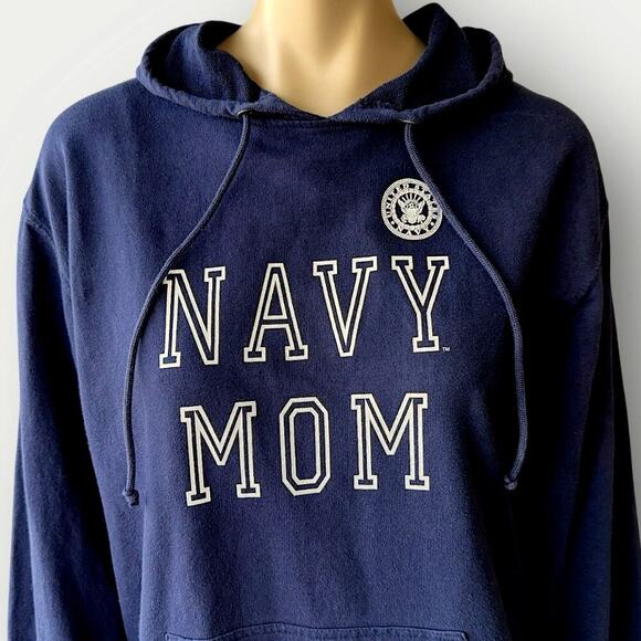 SOFFE Vintage United States Navy Mom Hoodie Sweatshirt Pullover Adult L Blue - Picture 5 of 13